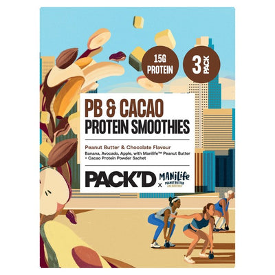 Pack'd Peanut Butter & Chocolate Protein Smoothie Kits 3 x 146g