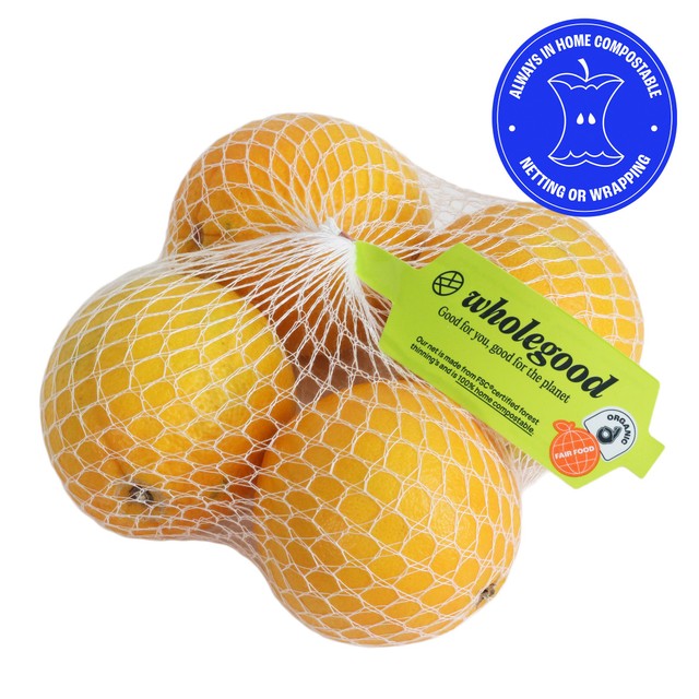 Fresh Wholegood Organic Oranges 4 pack (British brand)