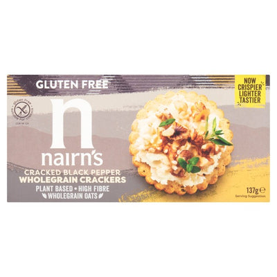 M&S Nairn's Gluten Free Cracked Black Pepper Crackers 137g- Buy online at McGrocer