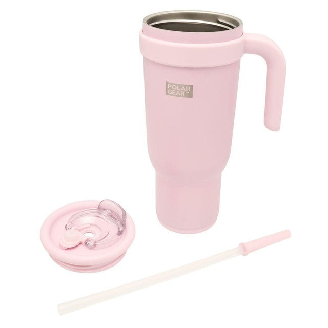Polar Gear Hydra Curve Blush insulated water bottle with straw 1.1L, imported from the UK