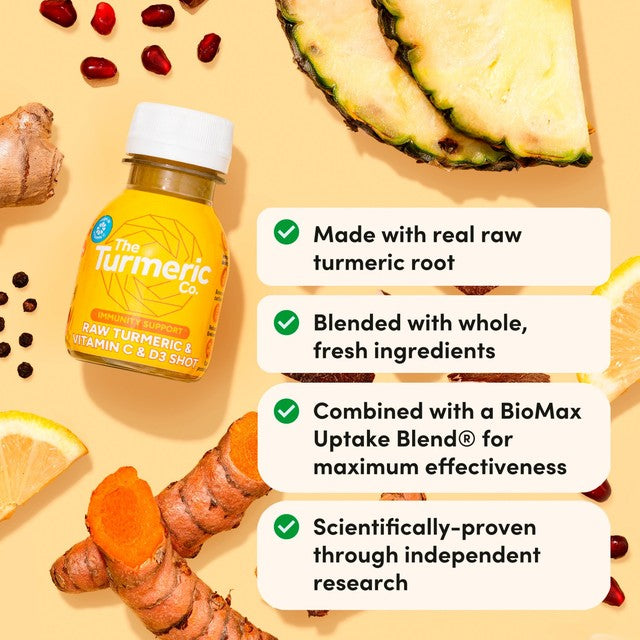 The Turmeric Co raw turmeric vitamin C D3 shot 60ml (British brand)