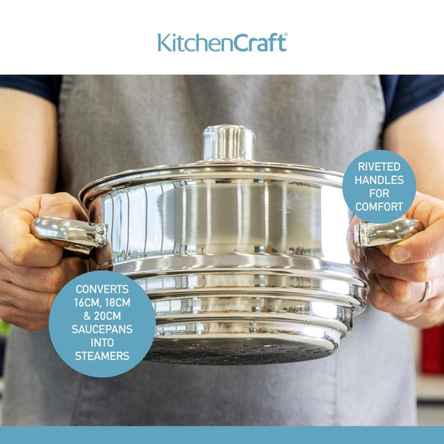 Kitchen Craft universal steamer insert for 16-20cm pans, UK version