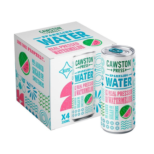 Cawston Press watermelon sparkling water can, UK version