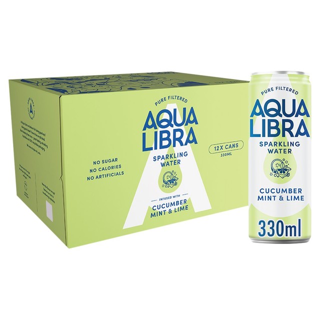 Aqua Libra Cucumber Mint Lime Sparkling Water 330ml - British product