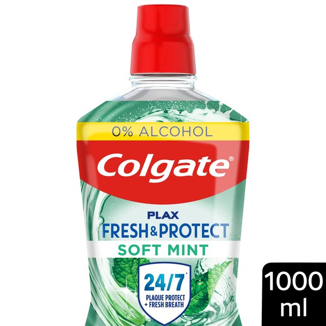 Colgate Plax Soft Mint Alcohol Free Mouthwash 1L - British product