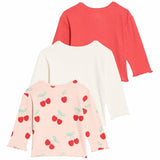 M&S Cherry Tops Red 3 Pack 3-6 Months Infant Tops - British product