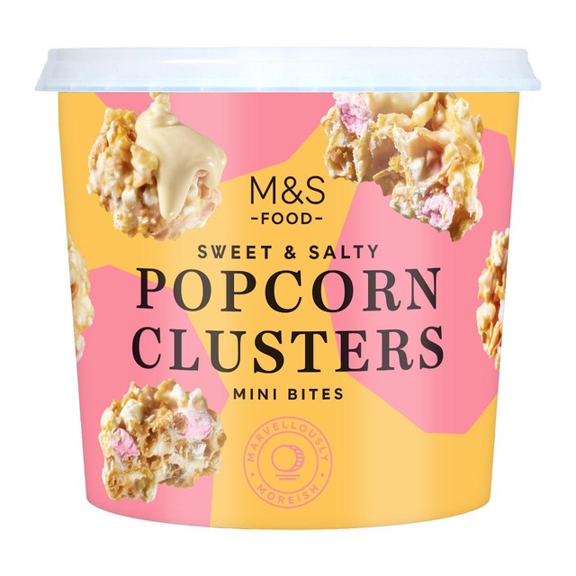 M&S Sweet & Salty Popcorn Clusters mini bites tub, UK version