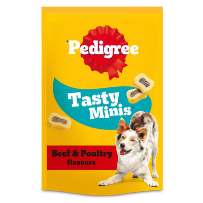 M&S Pedigree Tasty Minis Adult Dog Treats Beef & Poultry Chewy Slices- Buy online at McGrocer