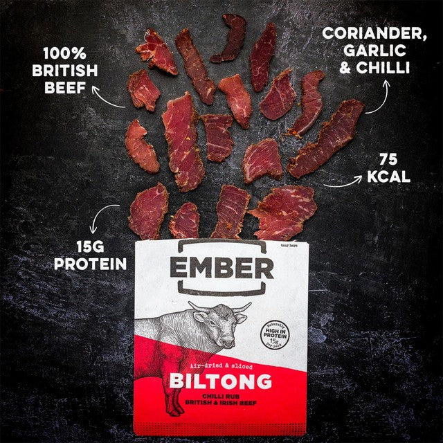 Ember chilli flavour beef biltong 25g - British product