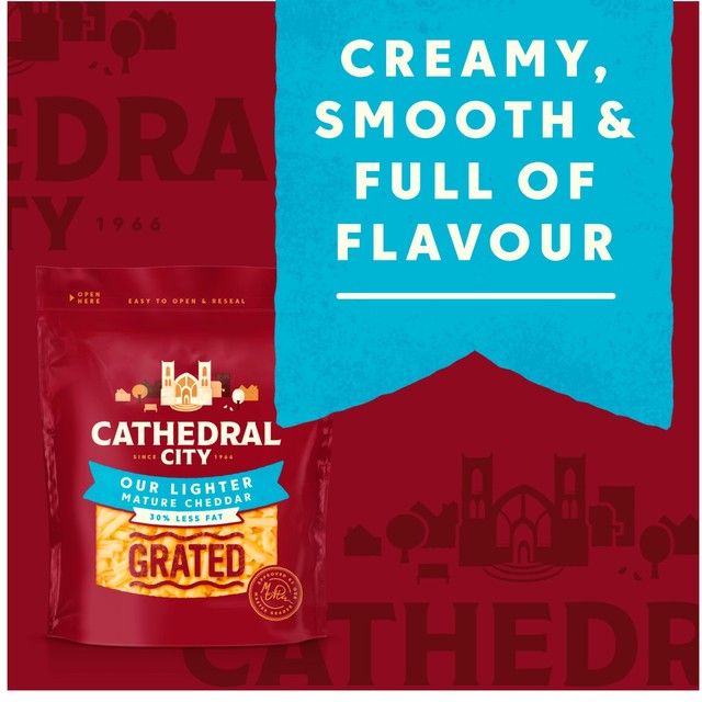Cathedral City Lighter Mature Grated Cheese 180g - British product