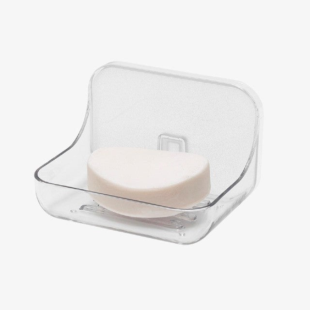 Addis Invisifix clear soap dish tray with wall mount storage - British product