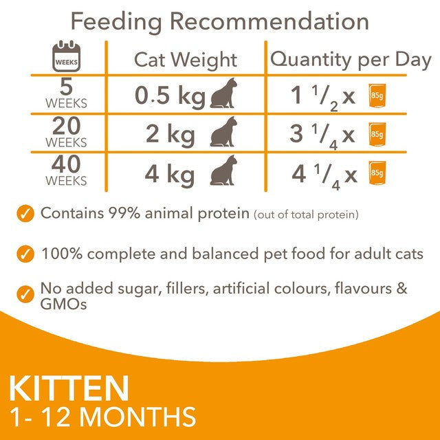 Iams kitten wet food chicken in gravy 12 x 85g multipack, UK version