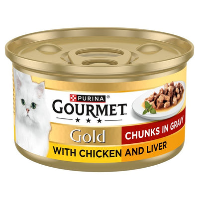 M&S Gourmet Gold Chunks in Gravy Chicken & Liver Wet Cat Food 85g- Buy online at McGrocer
