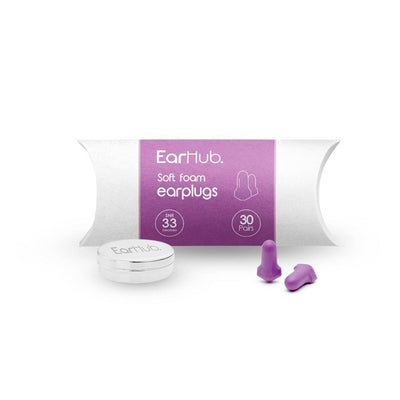 EarHub Sleepwell Lila Weiche Schaumstoff-Gehörschutzstöpsel 30 Paar