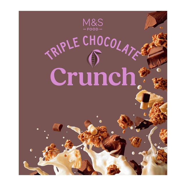 M&S Triple Chocolate Crunch chocolate clusters 500g, imported from the UK