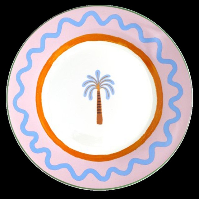 Eleanor Bowmer Electric Coast palm dinner plate 27.8cm (British brand)