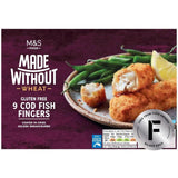 M&S cod fish fingers gluten-free 345g, imported from the UK