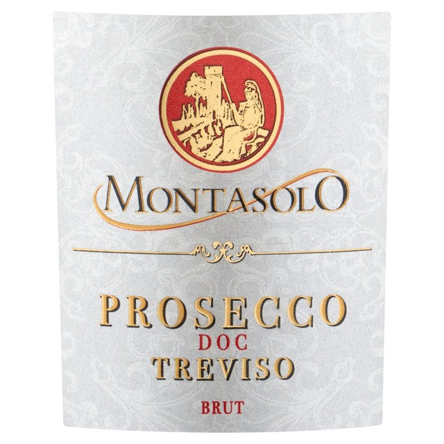 MONTASOLO Prosecco DOC Brut 75cl, imported from the UK