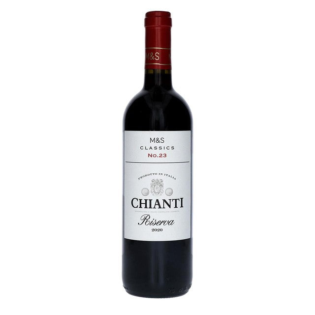 M&S Chianti Riserva red wine 750ml bottle, imported from the UK
