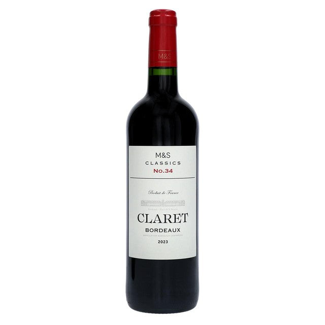M&S Classics Claret Bordeaux red wine 75cl, imported from the UK