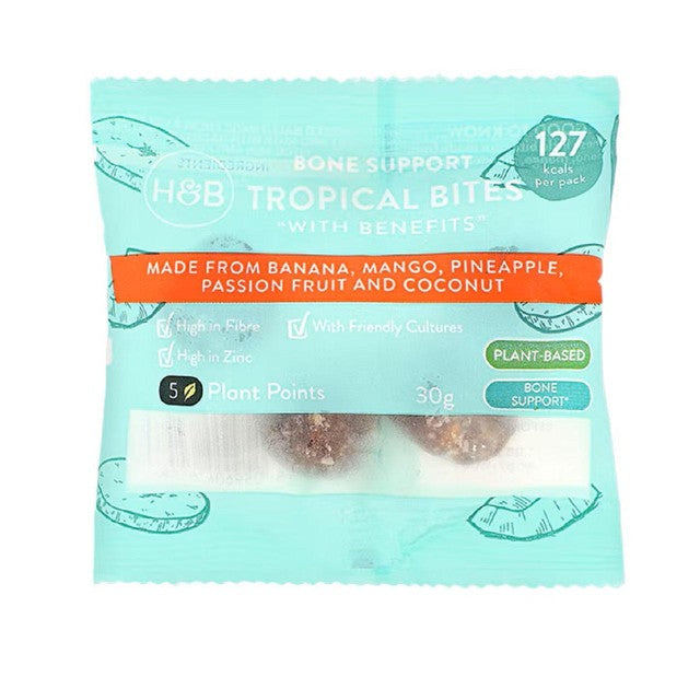 Holland & Barrett Tropical Bites dried fruit snack 30g (British brand)