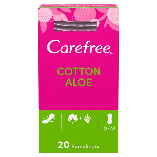 Carefree breathable pantyliners with aloe single wrapped - British product
