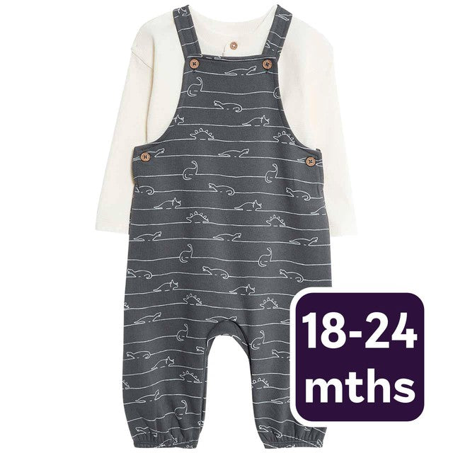 M&S Dino outfit for toddlers 18-24 months Carbon, imported from the UK