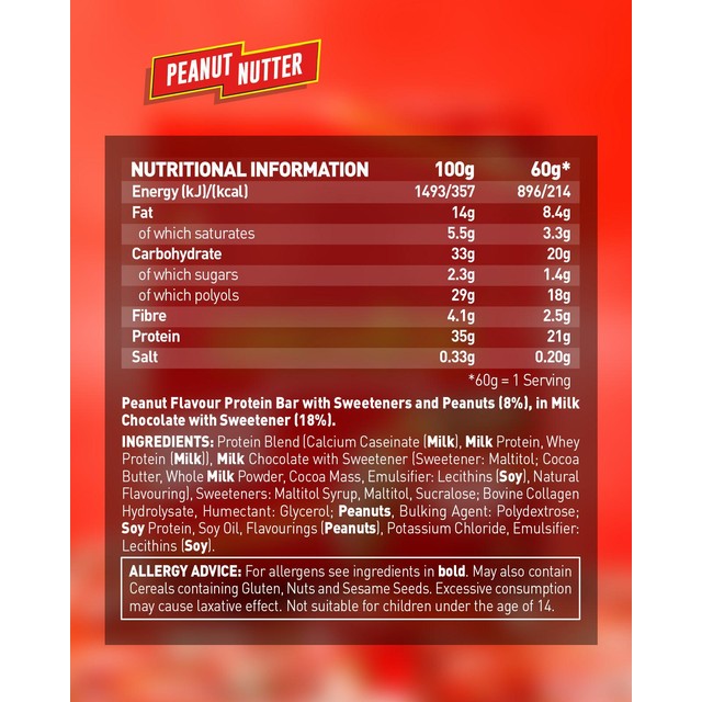 Grenade Peanut Nutter Protein Bar 60g, UK version