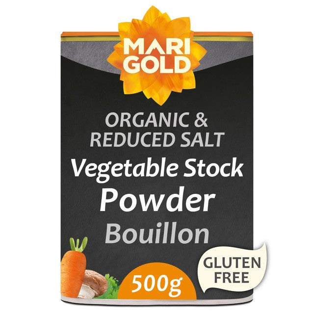Marigold Health Foods Organic Less Salt Bouillon 500g, imported from the UK