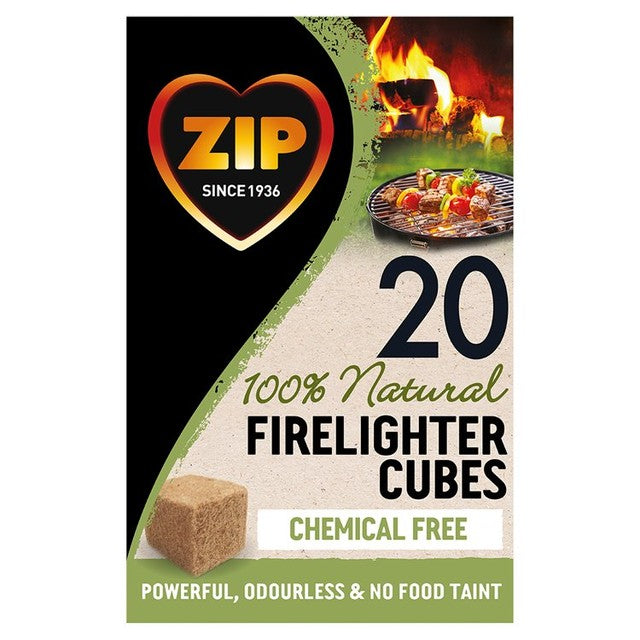 Zip 100% natural firelighter cubes (British brand)