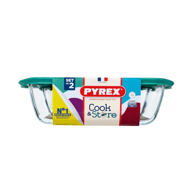 Pyrex Cook & Store green oven dish set of 2, imported from the UK