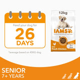Iams senior large breed dog food with fresh chicken 12kg, UK version