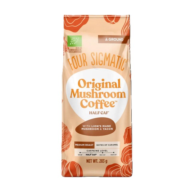 Four Sigmatic Original Mushroom Half Caf Ground Coffee 283g - British product