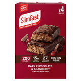 Slim Fast dark chocolate cranberry meal replacement bars 4 x 60g (British brand)
