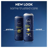 NIVEA MEN Power Shower Gel, imported from the UK
