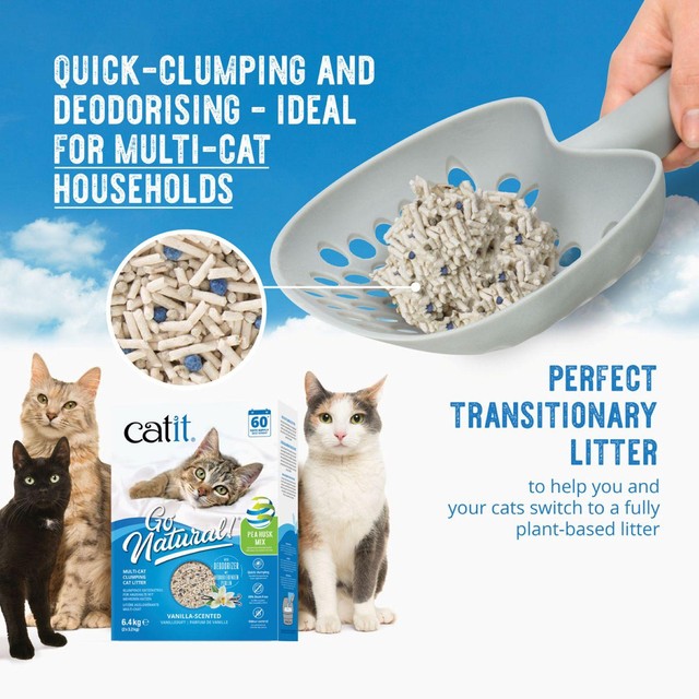 Catit Go Natural pea husk cat litter vanilla (British brand)