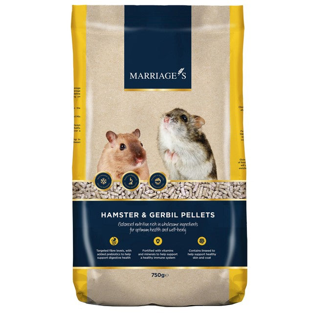 Marriages Hamster & Gerbil Mix pet food 750g, UK version