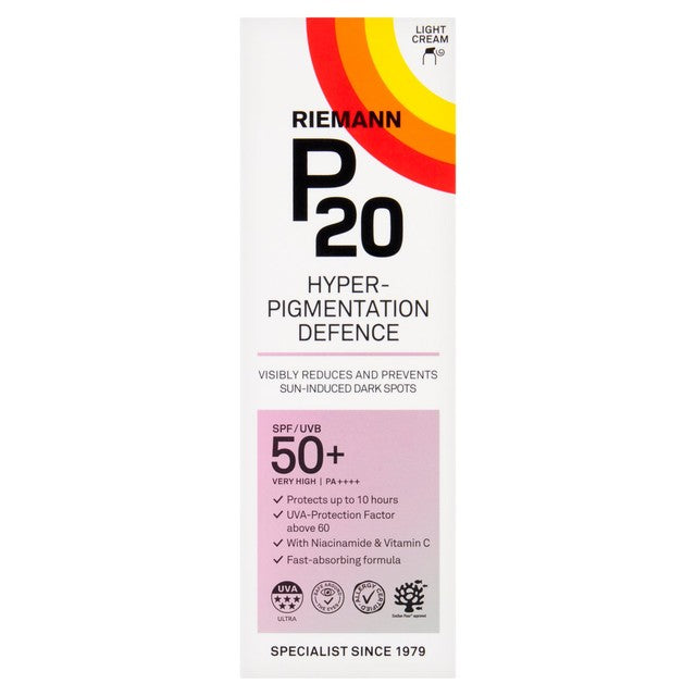 Riemann P20 Hyperpigmentation Face SPF 50+ sun cream 50ml, imported from the UK