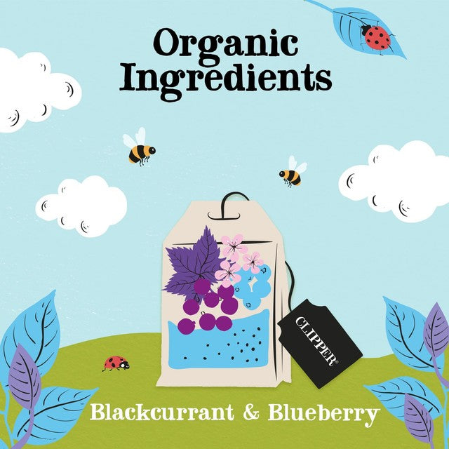 Clipper Blackcurrant & Blueberry Organic Tea Bags 20 Pack - British product