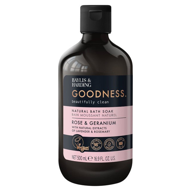Baylis & Harding Rose & Geranium bath soak 500ml - British product
