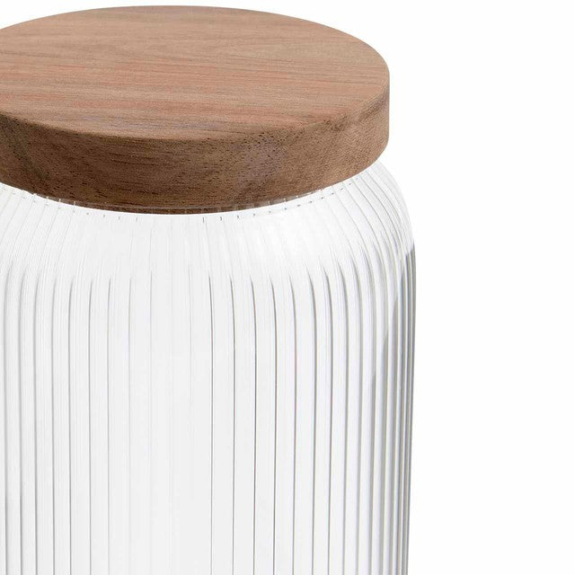 M&S large ribbed glass storage jar (British brand)