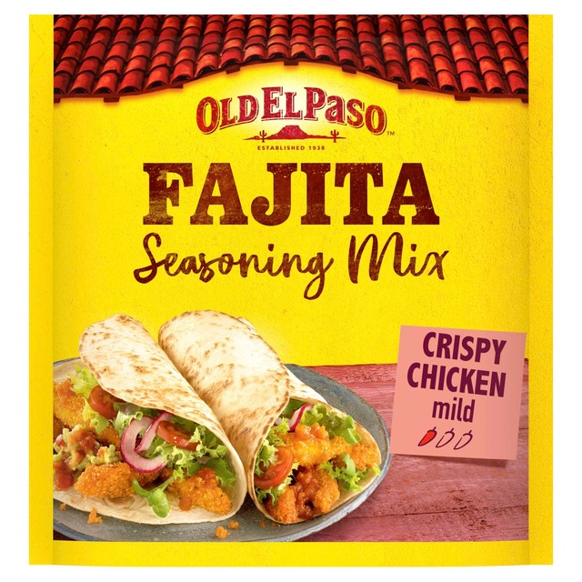 Old El Paso crispy chicken fajita seasoning mix 85g, imported from the UK