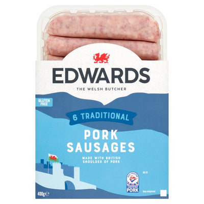 M&S Edwards Saucisses de porc traditionnelles 400g - Acheter en ligne chez McGrocer