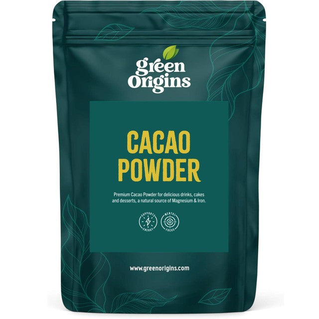 Green Origins Cacao Powder 200g, imported from the UK