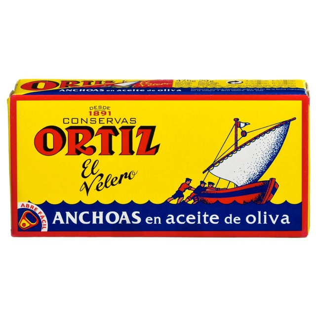 Brindisa Ortiz anchovy fillets 47.5g, imported from the UK