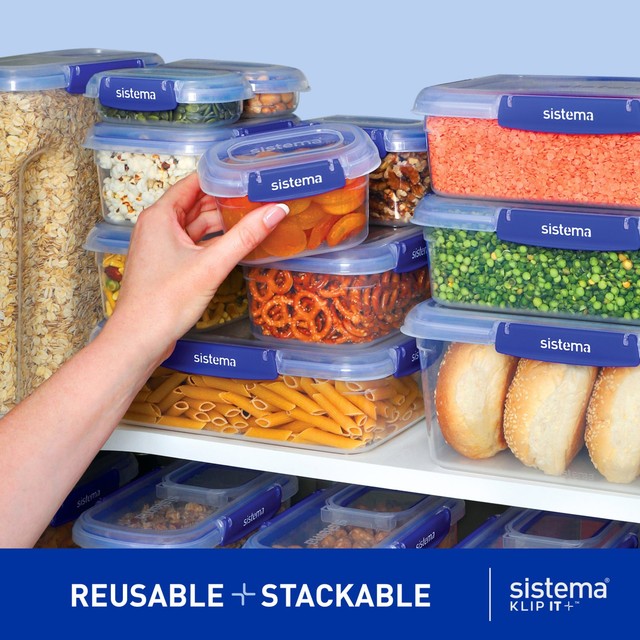 Sistema Klip It Plus rectangle food storage container 7.5L (British brand)