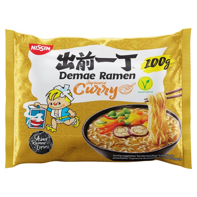 Nissin Demae Ramen Japanese Curry instant noodles 100g, imported from the UK