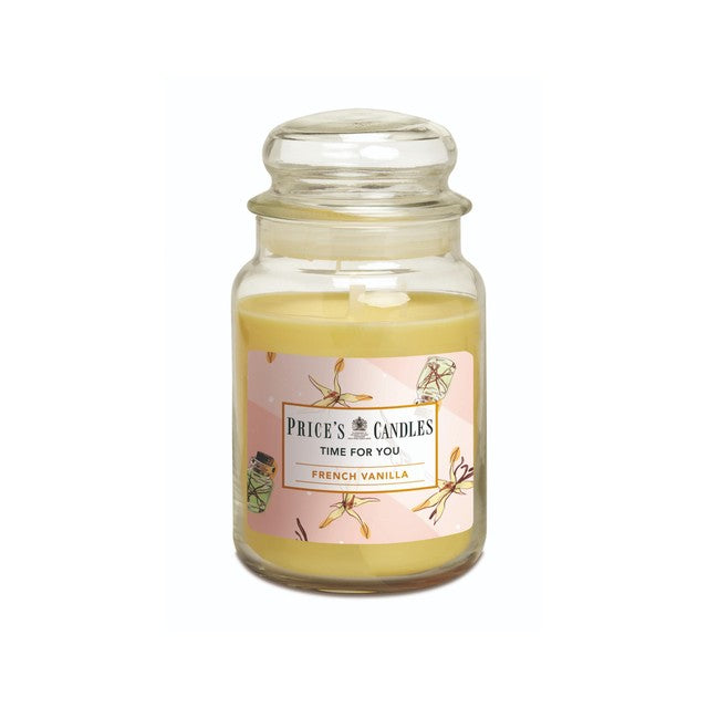 Price's French Vanilla jar candle 510g, imported from the UK