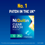 Patch Clair NiQuitin CQ 21 mg Étape 1, importé du Royaume-Uni