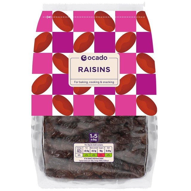 Ocado raisins, a dried fruit imported from the UK